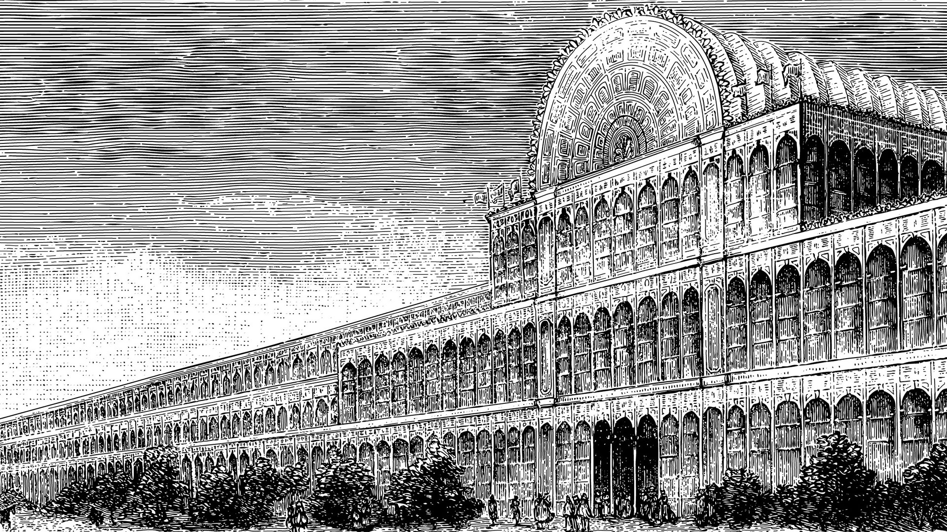 Хрустальный дворец на Всемирной выставке в Лондоне