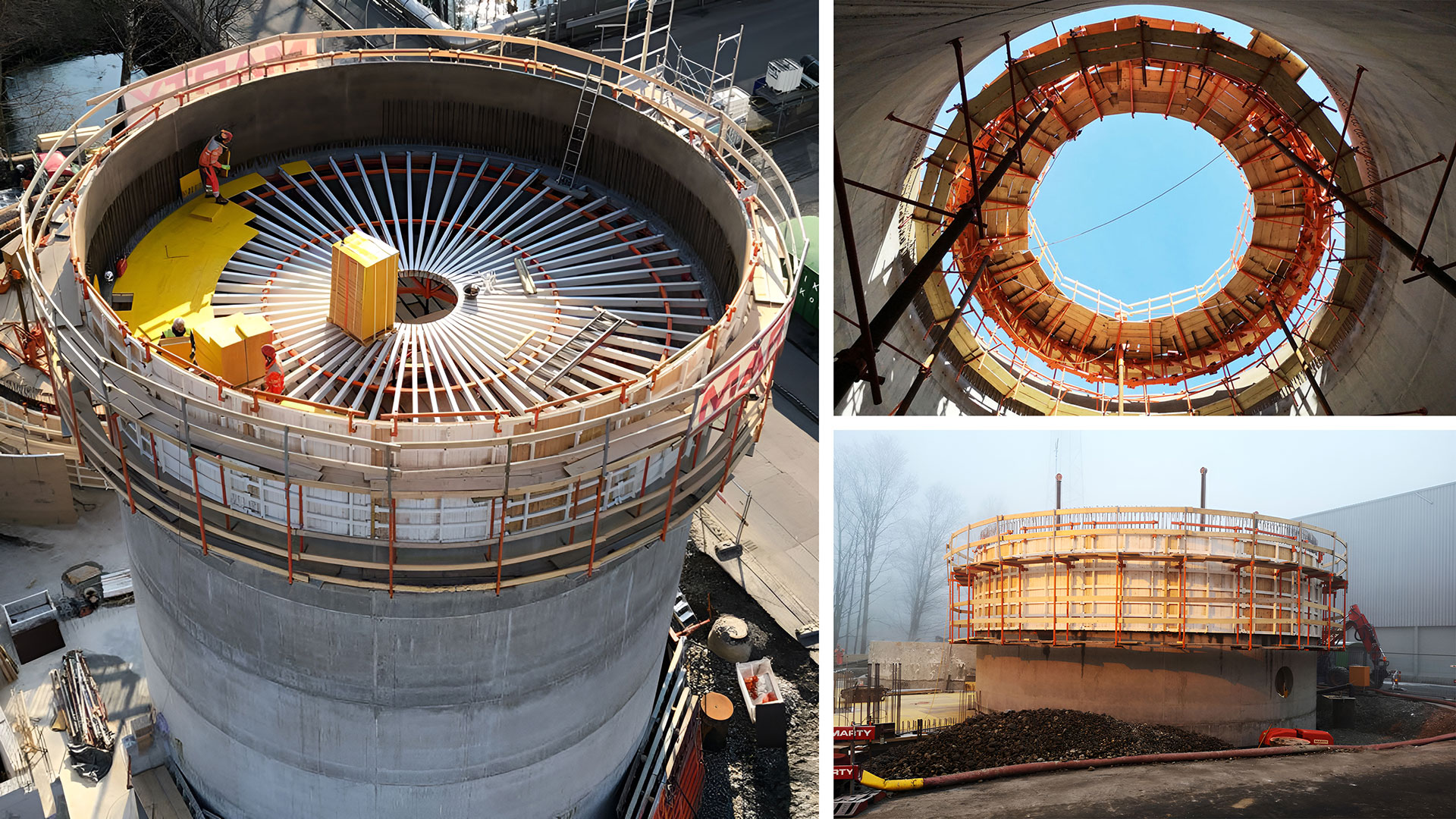 Возведение цилиндрических сооружений при помощи скользящей опалубки