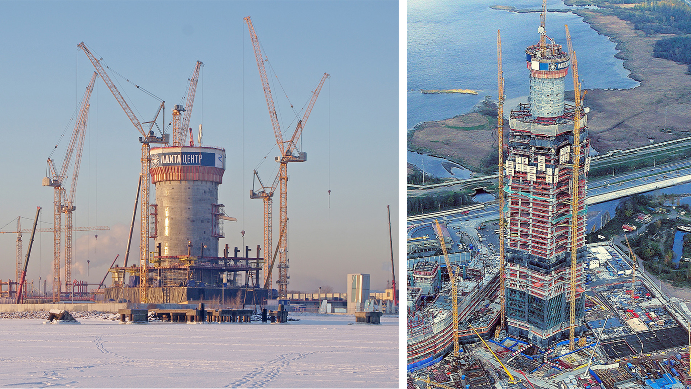 При строительстве ядра башни &laquo;Лахта Центр&raquo; применялась скользящая опалубка.